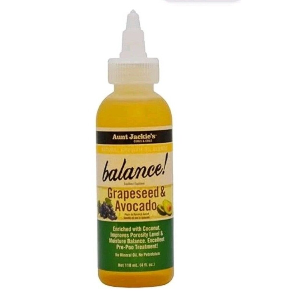 Aunt Jackie's Natural Growth Oil Blends Grapeseed & Avocado Combines Essential